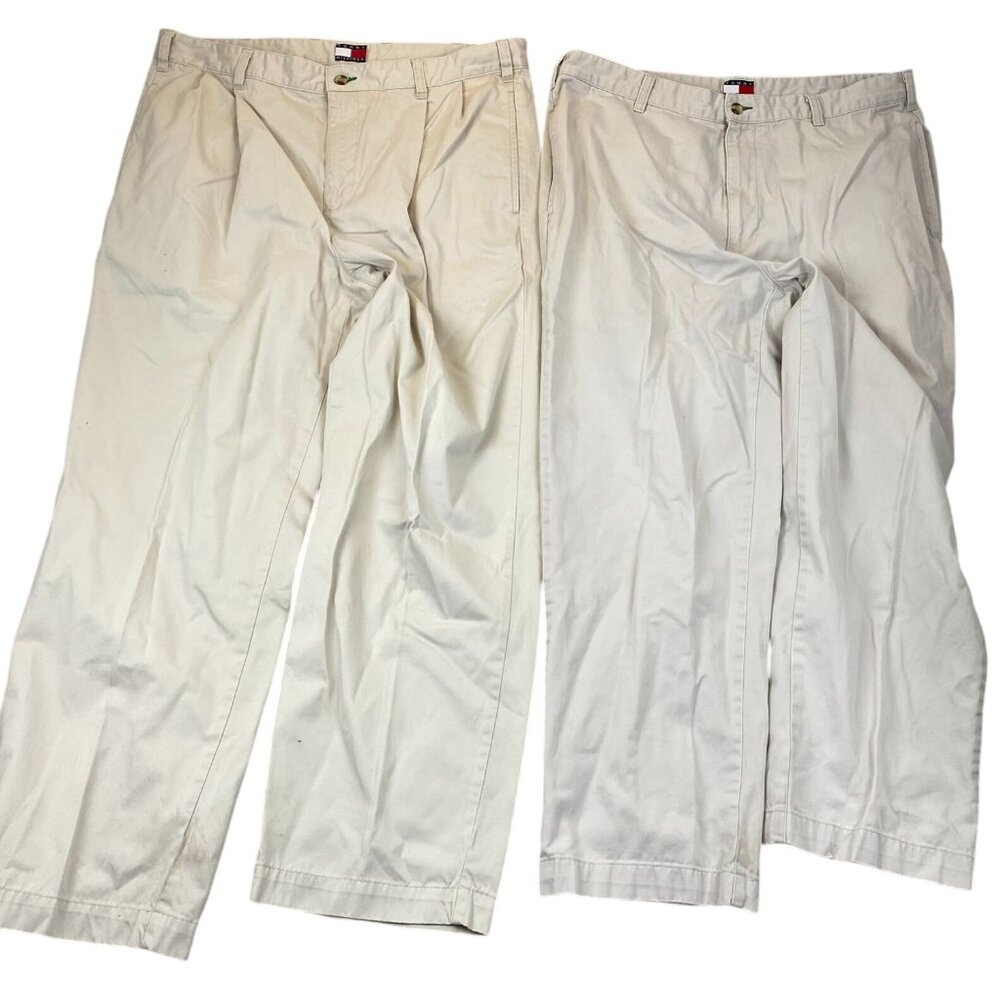 Tommy Hilfiger Mens Pants Size 38x30 Lot of 2 Chino Straight Casual Beige Cotton